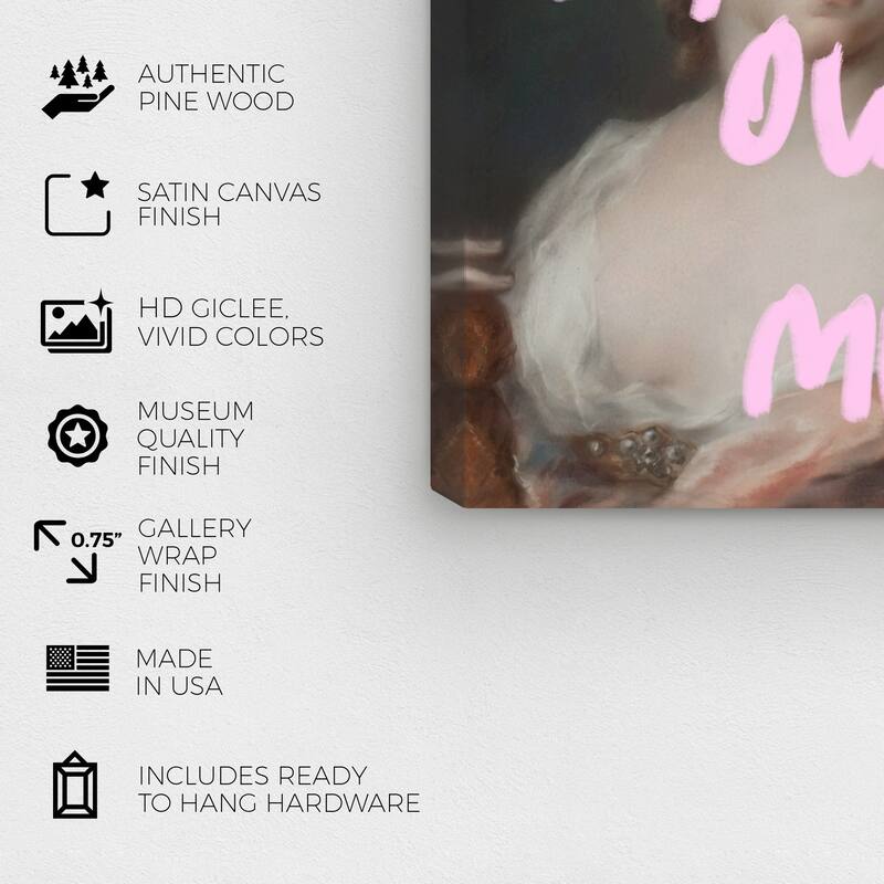 Wynwood Studio Canvas Fashion and Glam My Own Muse I Pink and Light Pink Shabby Chic Wall Art Canvas Print