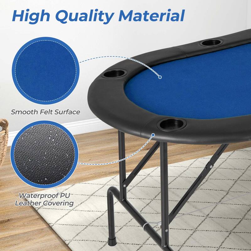 Costway 8 Players Poker Table with 8 Cup Holders & Comfy Armrests - See Details