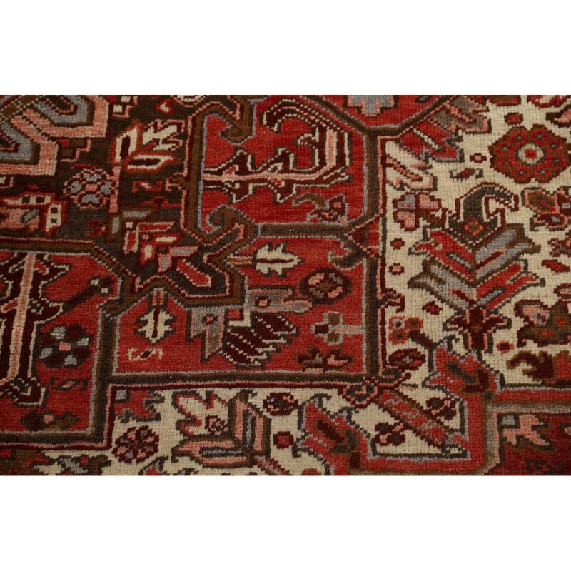 Vintage Traditional Geometric Persian Heriz Area Rug Wool Hand-knotted - 8'9" x 10'11"