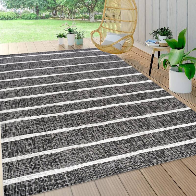 JONATHAN Y Andratx Berber Stripe Indoor/Outdoor Area Rug