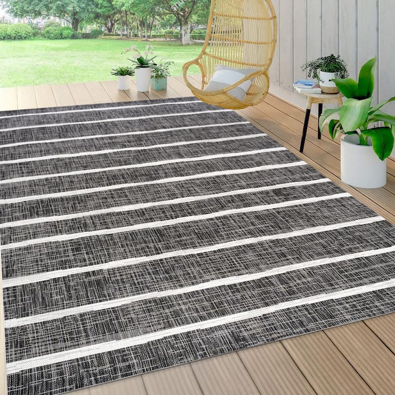 JONATHAN Y Andratx Berber Stripe Indoor/Outdoor Area Rug
