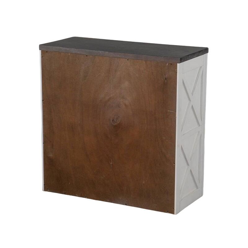 Zena 30 Inch Small Bookcase, 2 Shelves, 2 Tone in Brown, White Veneer