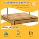 preview thumbnail 15 of 30, Outsunny Kids Sandbox with Cover, Outdoor Wooden Sandbox with Canopy - 41.75" x 41.75" x 47.75"