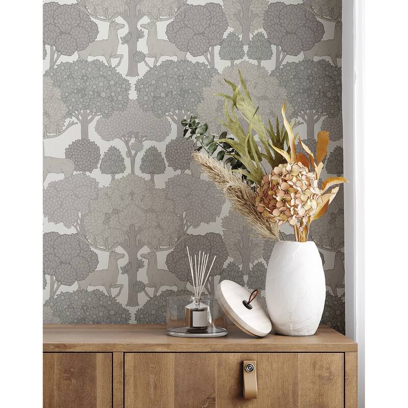 Forest of Arden Grey Deer Wallpaper
