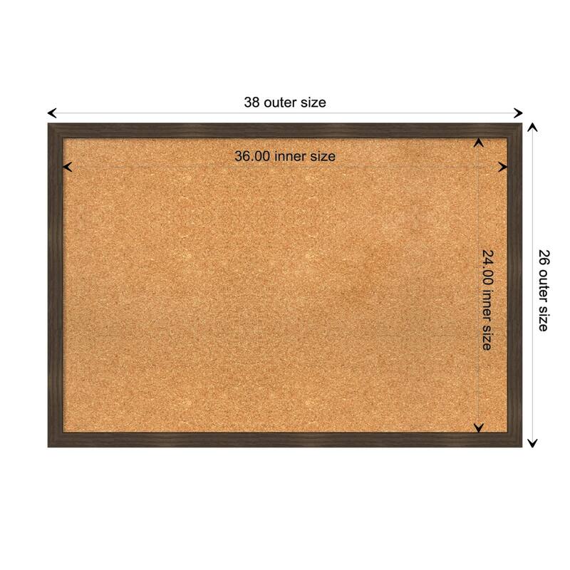 Woodgrain Stripe Wood Framed Natural Corkboard Bulletin Board - Woodgrain Stripe Chocolate - Board Size 36x24