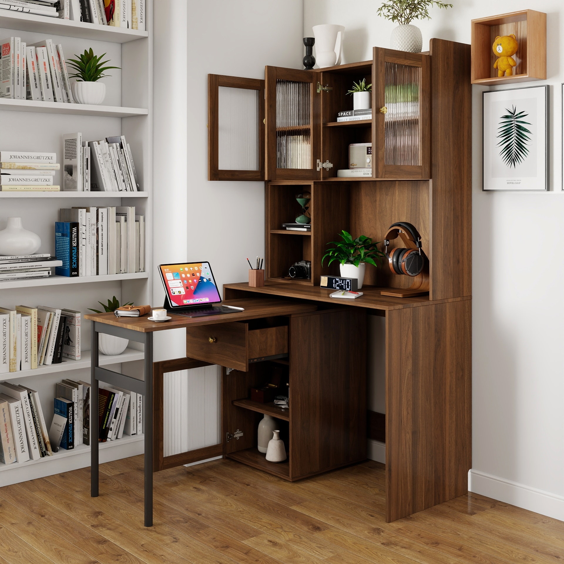 Computer Desk With Glass Door For Home Office Or Study Desk