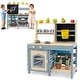 preview thumbnail 1 of 8, Costway 2-In-1 Outdoor Mud Kitchen with Faucet & Removable Sink Metal - See Details Blue + Natural - See Details