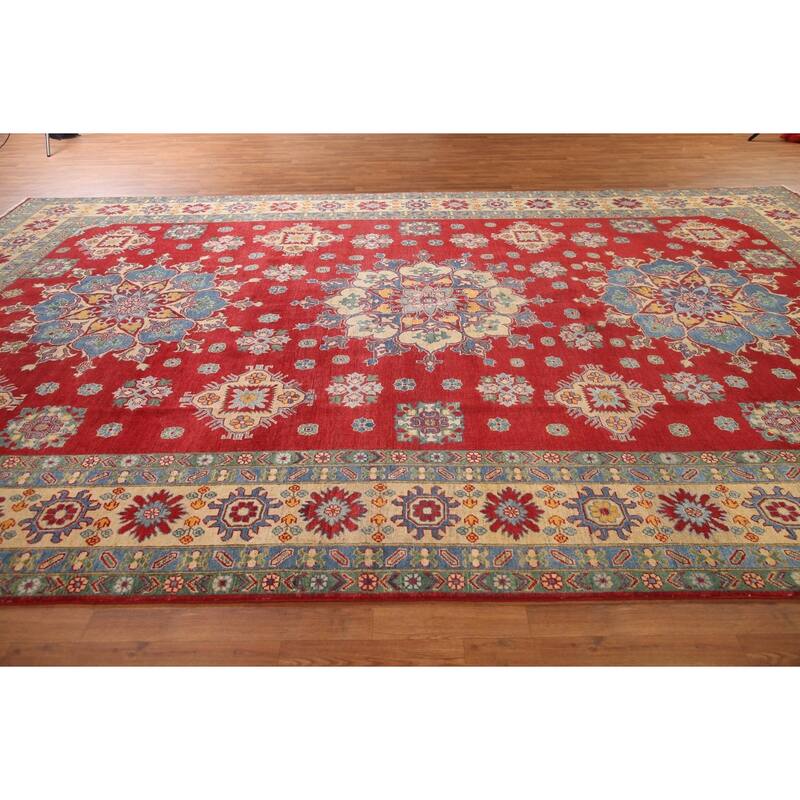 Large Red Kazak Oriental Area Rug Hand-Knotted Wool Carpet - 9'9" x 15'5"