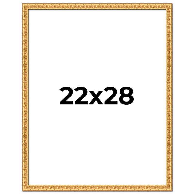 22x28 Frame Gold Real Wood Picture Frame Width 1 inches | Interior