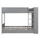 preview thumbnail 3 of 14, Grey Twin over Twin Wood Bunk Bed with Drawers
