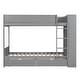 preview thumbnail 3 of 7, Grey Wood Bunk Bed With 2 Drawers and Multi-layer Cabinet, Full-length Guardrail