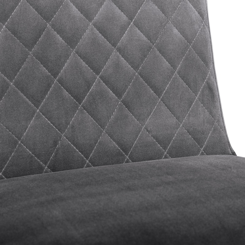 Napoli Velvet and Black Leg Modern Accent Dining Chair- Set of 2