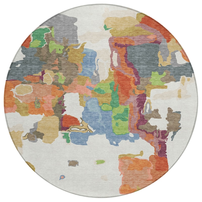 HomeRoots Abstract Transitional Rectangle Outdoor Rug