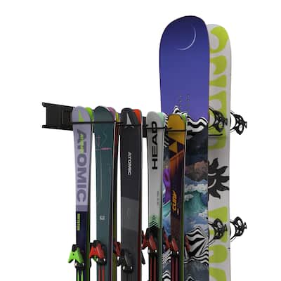 Ski or Snowboard Wall Mount – Garage Wall Organizer for Sports Equipment – Storage Rack with 265lbs Capacity by Rad Sportz