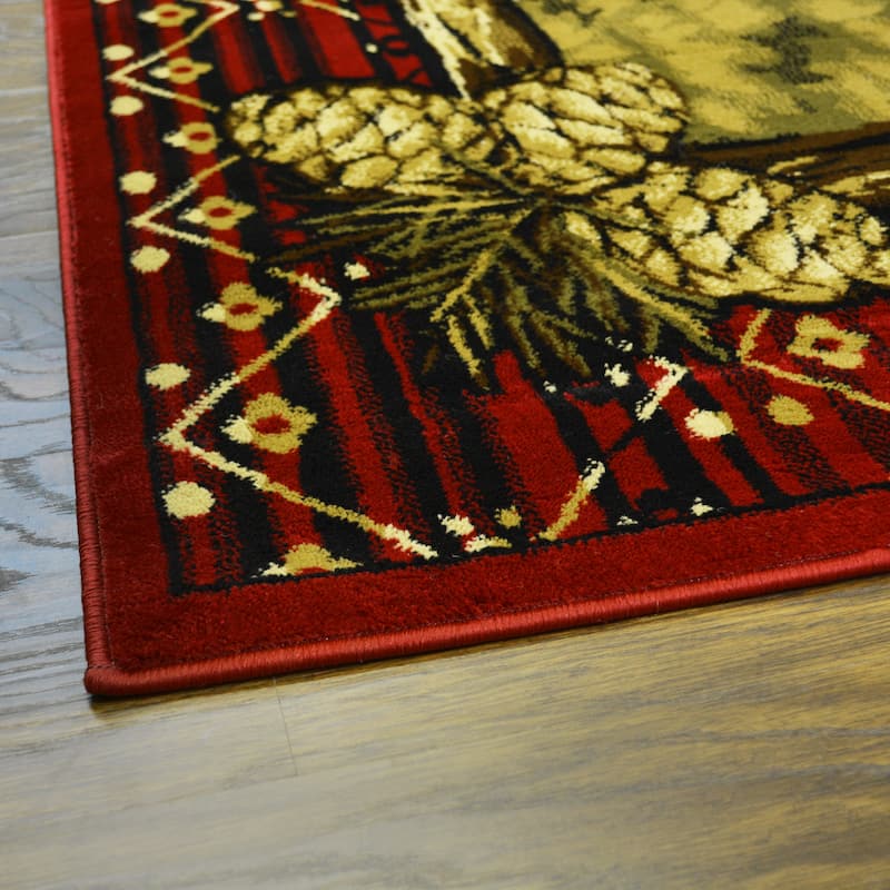 Lodge King Grizzly Gap Rustic Bear Area Rug