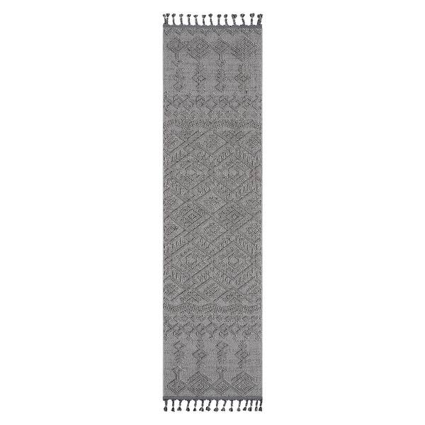 slide 2 of 7, LOOM & LUXE Collection 2X8 White/Traditional Indoor/Outdoor Area Rug - 96" D x 26" W x 0.28" H