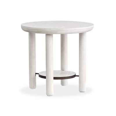 Magnussen Home Sunset Cove Moonlight Pearl Round End Table - 28''W x 28''D x 26''H