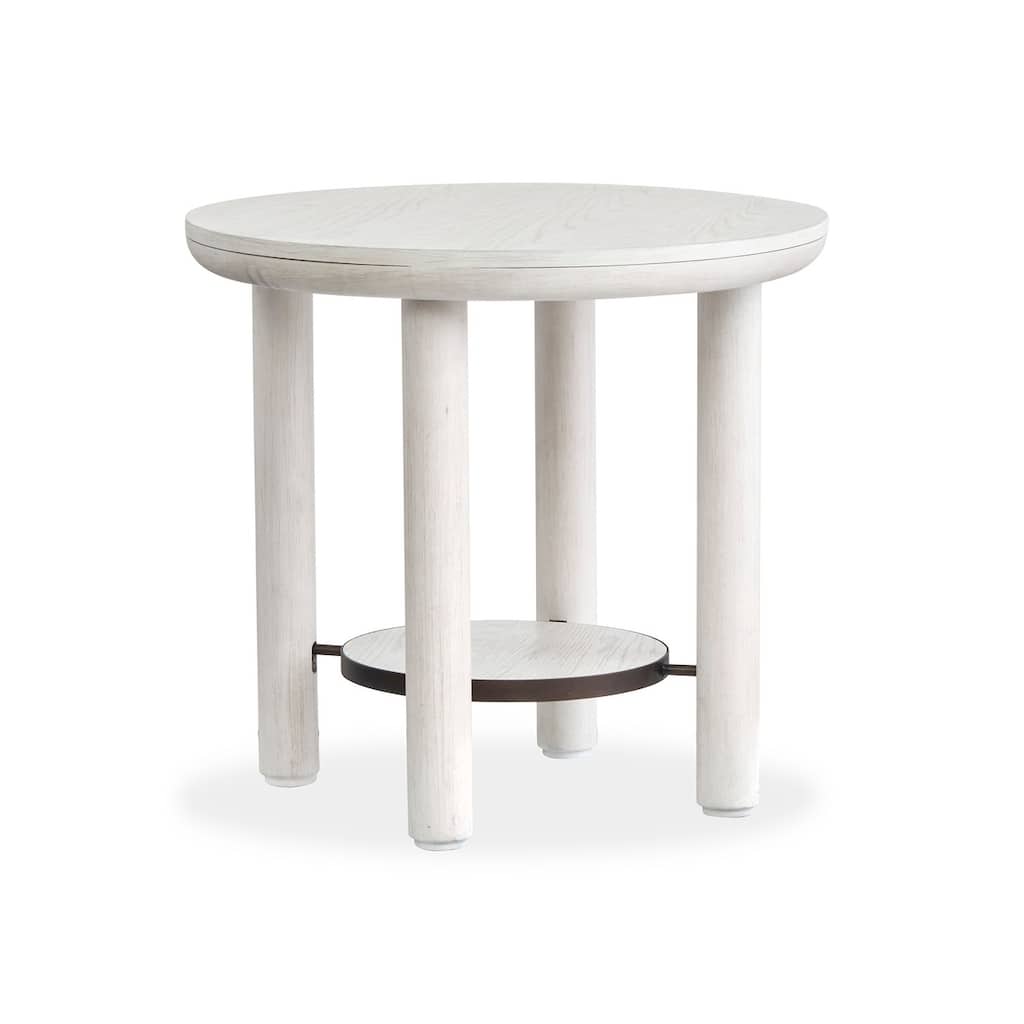 Magnussen Home Sunset Cove Moonlight Pearl Round End Table - 28''W x 28''D x 26''H
