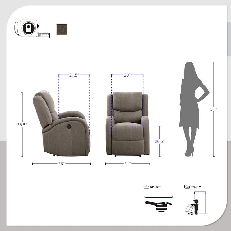 Patterson Fabric Power Reclining Chair
