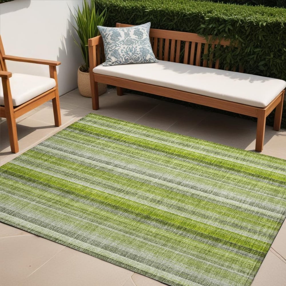 Alvari Stripe Weather Resistant Timeless Fusion Outdoor Rug