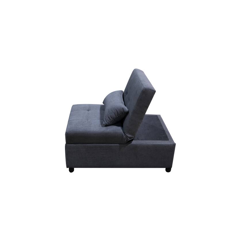39.8" Single Folding Ottoman Sofa Bed with Adjustable Back and Pillows for Living Room