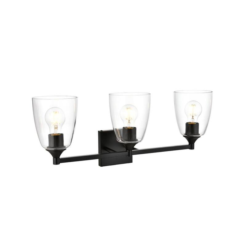 Gina 1 Light Black and Clear Bath Sconce