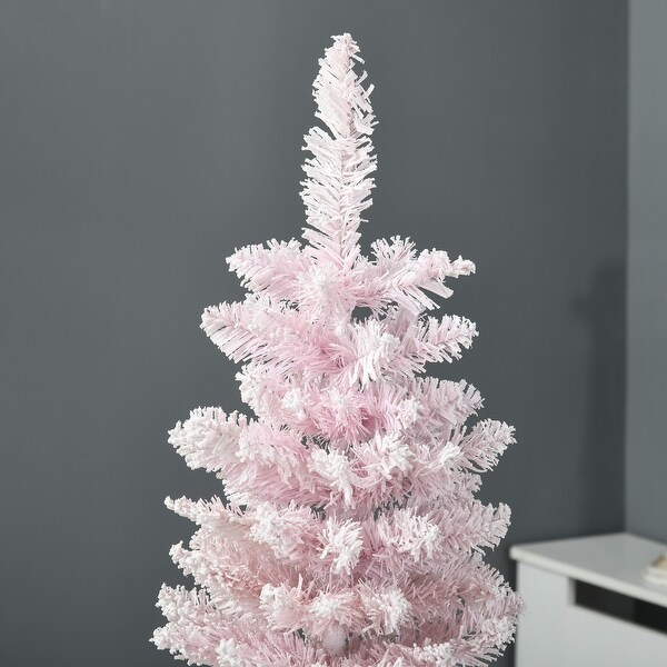 6ft flocked pencil christmas tree discount