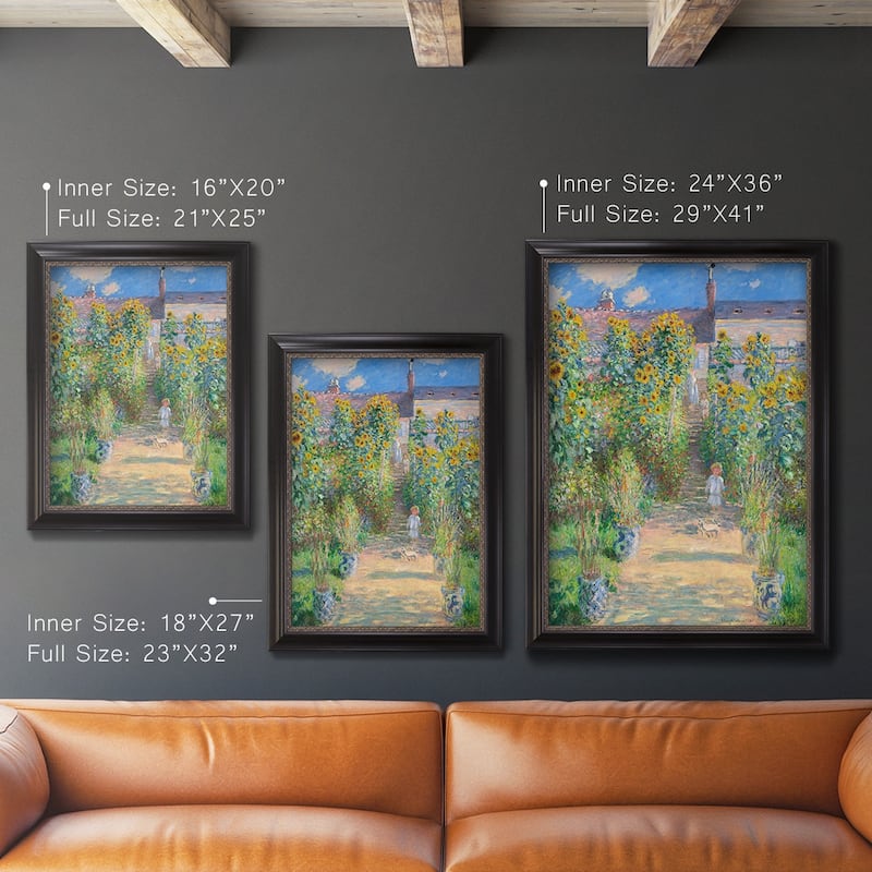 The Artist's Garden at Vetheuil  Premium Framed Canvas- Ready to Hang