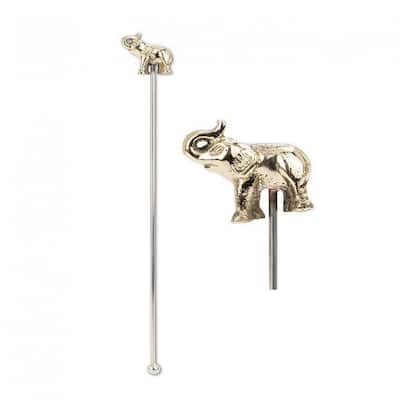 Set Of 12 Gold Elephant Swizzle Sticks