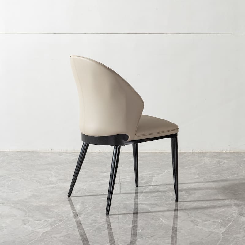 Dining Chair With Unique Design Backrest Set Of 2,Metal Legs