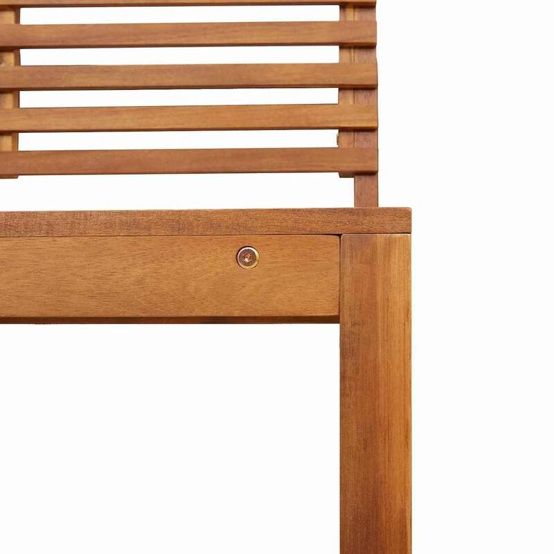 vidaXL Garden Bench Brown 100 x 50 x 91cm Solid Acacia wood - 39.4 x 19.7 x 35.8