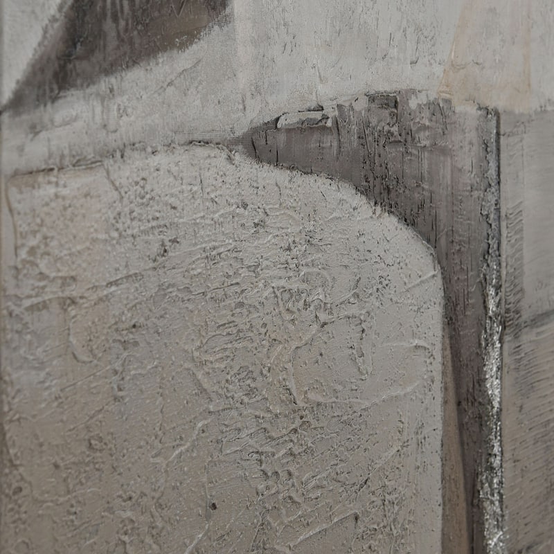 Stepping Stones I - Hand Painted Abstract Wall Art - Mixed Media - Champagne Frame