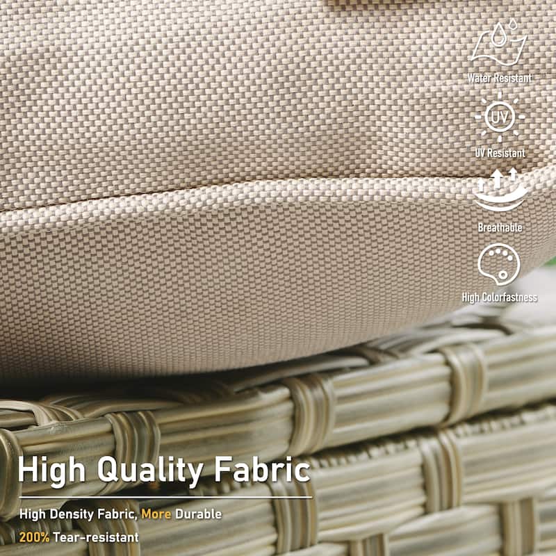 HOOOWOOO 2-piece High Back Wicker Rattan Outdoor Patio Chair Set