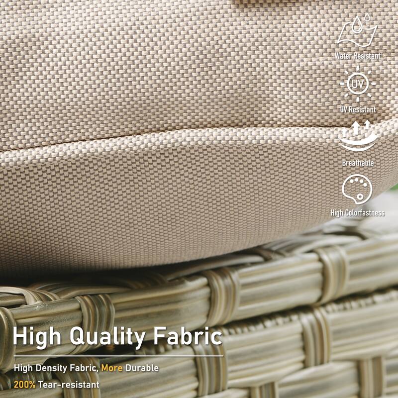 HOOOWOOO 8-piece Wicker Patio Ergonomic Conversation Set with 54" Fire Pit