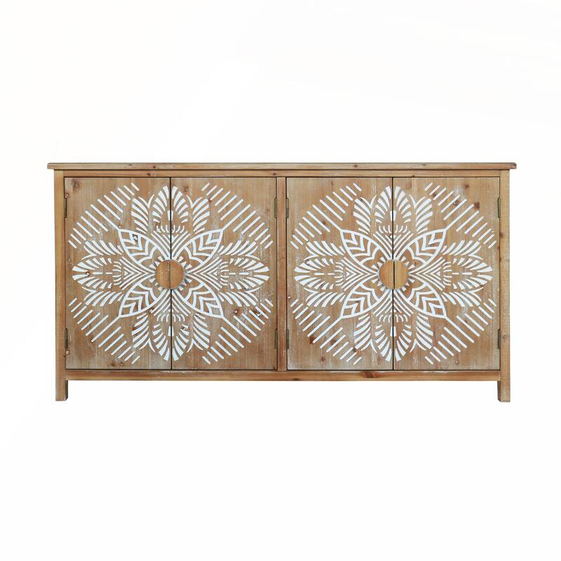 60in White Accent Cabinet with 4 Doors