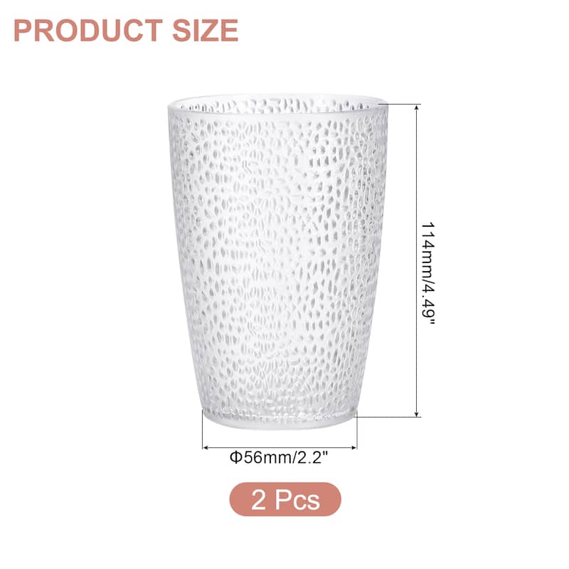 Acrylic Drinking Glasses, 2Pcs Plastic Reusable Tumblers - Transparent
