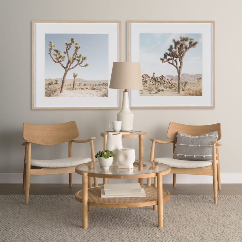 Weslyn Round Light Brown Wood w/ Cane Side Table - 21.5L x 21.5W x 24.0H