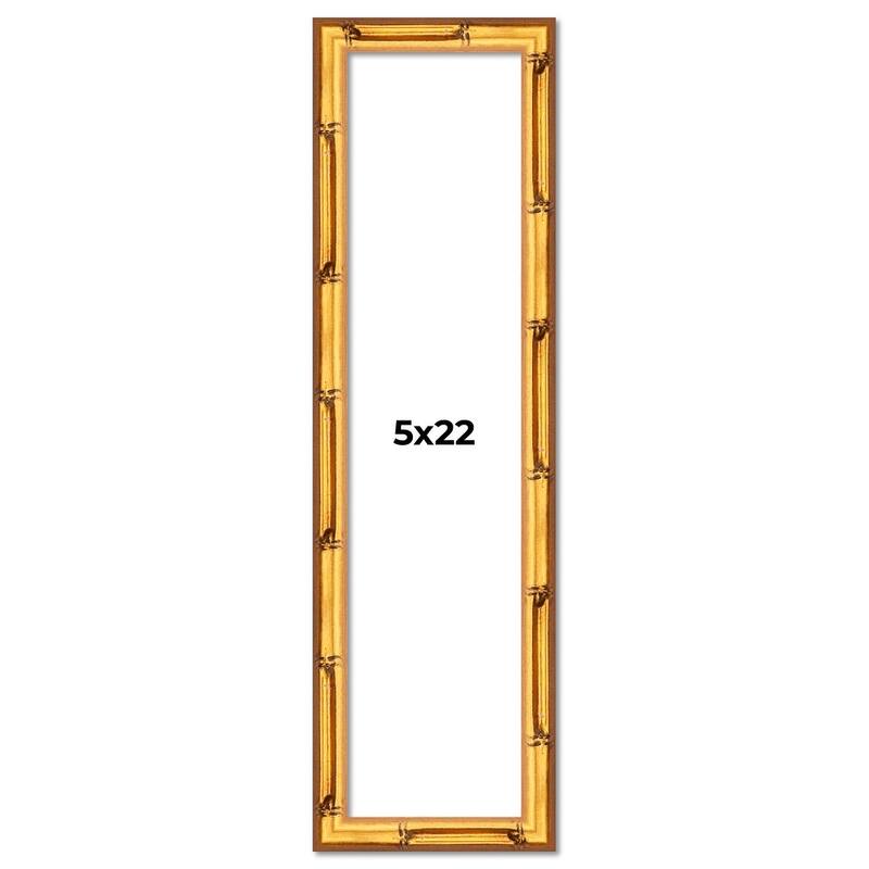 5x22 Frame Gold Bamboo Picture Frame Modern Photo Frame Includes UV Acrylic Shatter Guard Front Acid Free Foam Backing Board