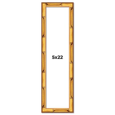 5x22 Frame Gold Bamboo Picture Frame Modern Photo Frame Includes UV Acrylic Shatter Guard Front Acid Free Foam Backing Board