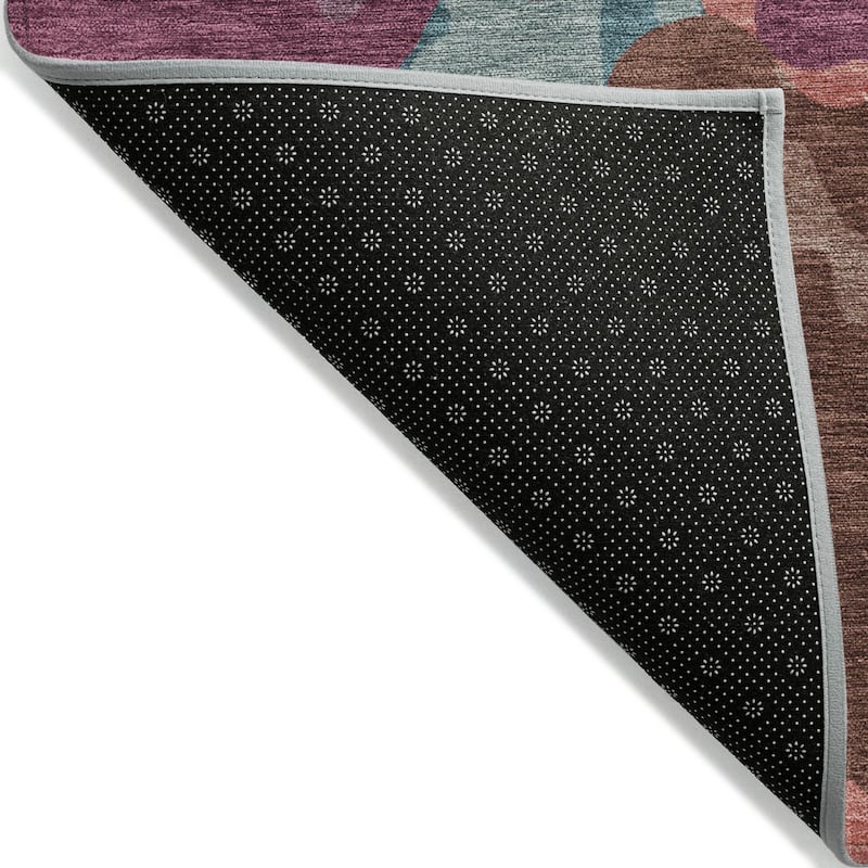Machine Washable Indoor/Outdoor Modern Brushstrokes Chantille Rug