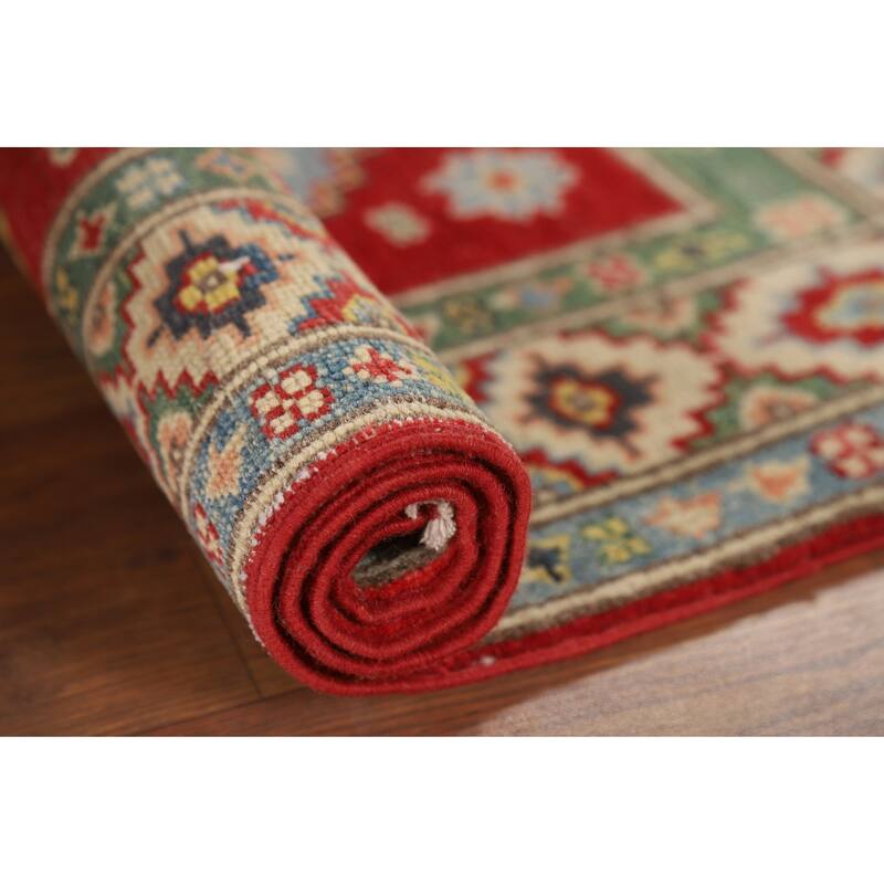 Traditional Red Kazak Foyer Rug Handmade Wool Carpet - 2'10" x 3'9"