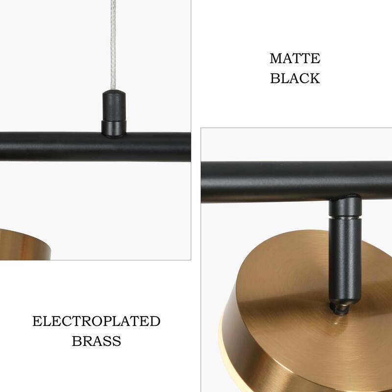 Modern Minimalist 3/5-Light Black Gold LED Chandelier Linear Kitchen Island Pendant Lights for Dining Room