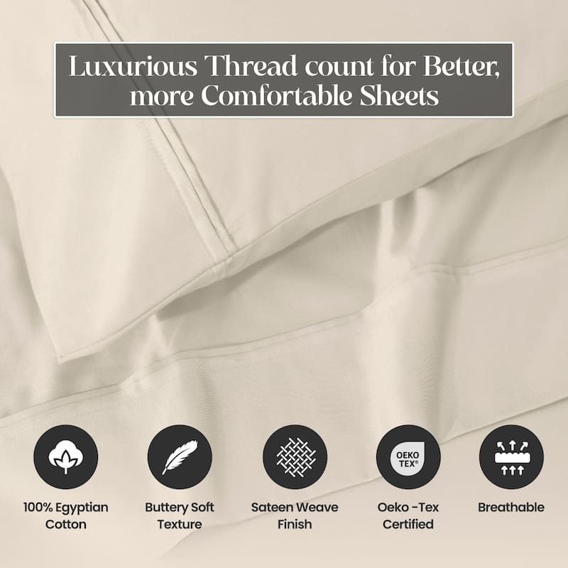 Blue Nile Mills 1200 Thread Count Egyptian Cotton Deep Pocket Sheet Set