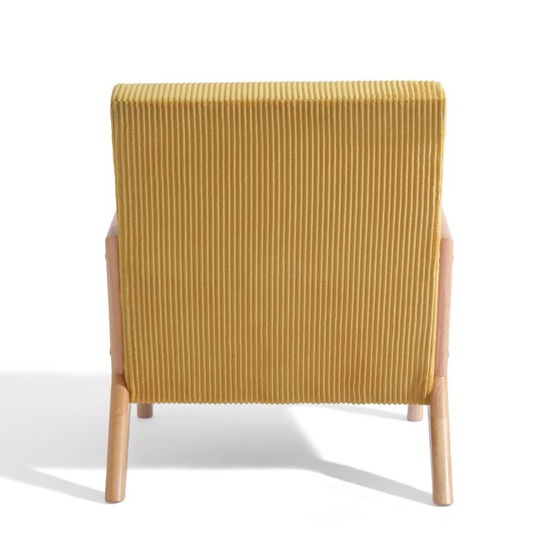 25" W Mid Century Upholstered Wood Accent Chair with Pillow set of 2