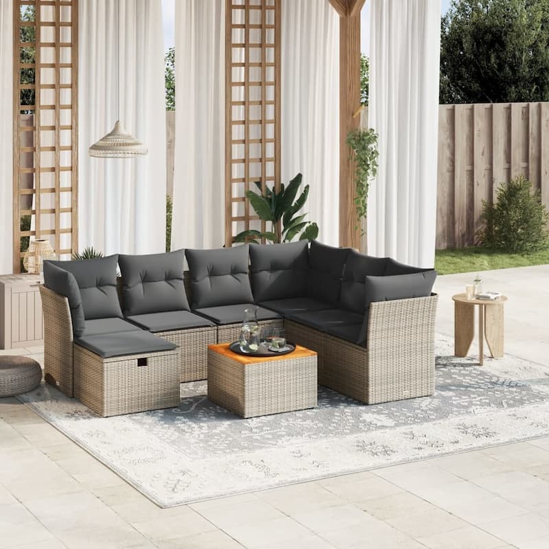 vidaXL Garden Sofa Set - Grey and dark Grey