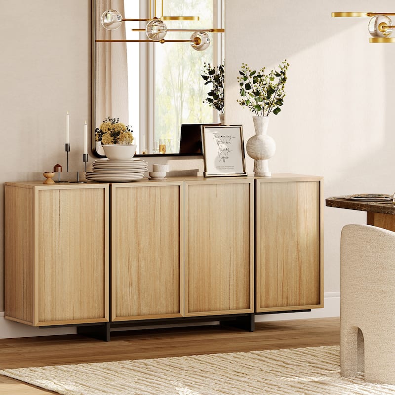 WAMPAT Buffet Cabinets, Modern Sideboard with Large Storage Space and T-Shaped Legs for Dinning Room, Kitchen