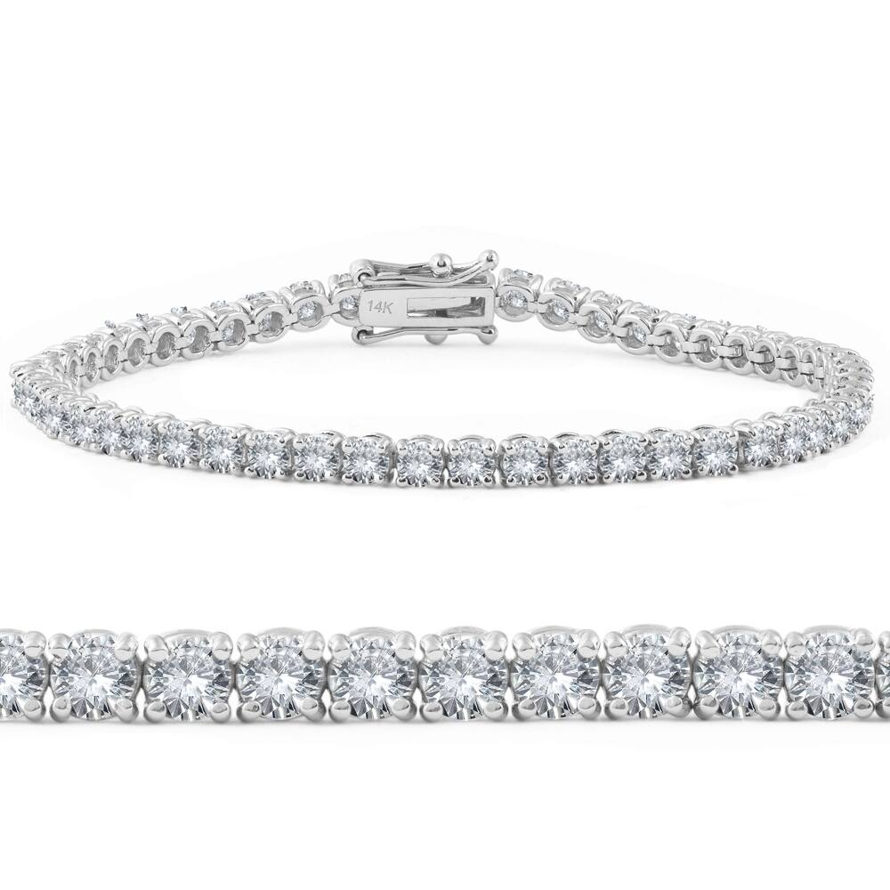 Bliss Diamond 6ct EX3 Lab Grown Diamond Tennis Bracelet White Gold 7 Inches