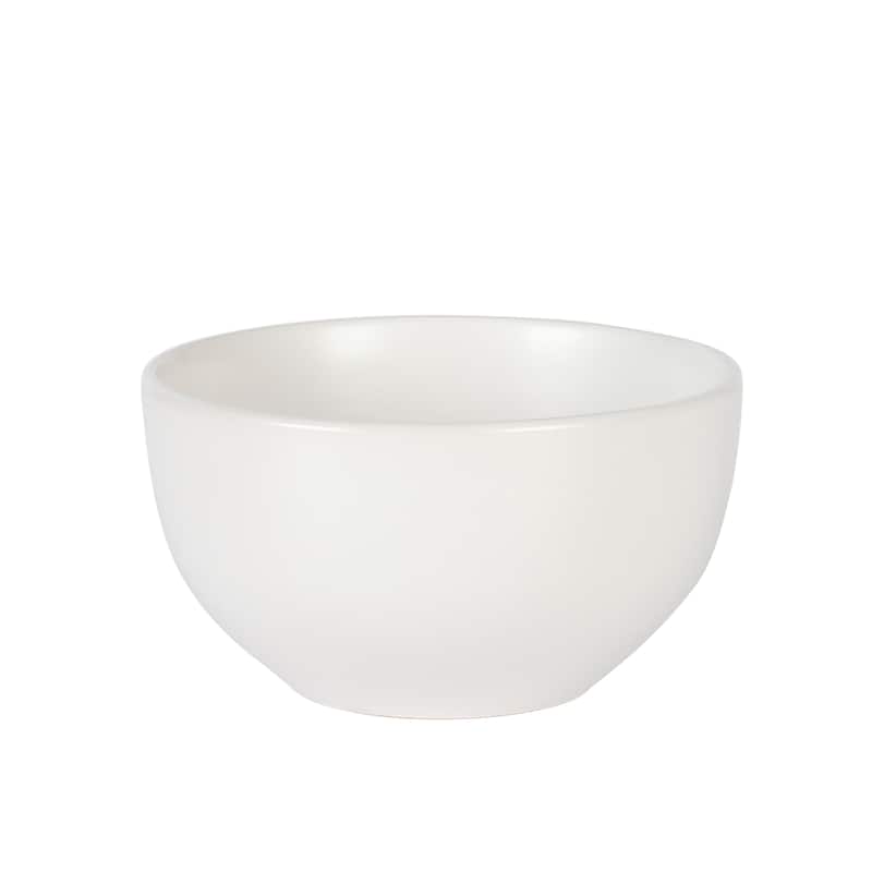 Gibson Home Queenslane 16 Piece Plates and Bowls Dishes Stoneware Ceramic Dinnerware Sets - Matte White