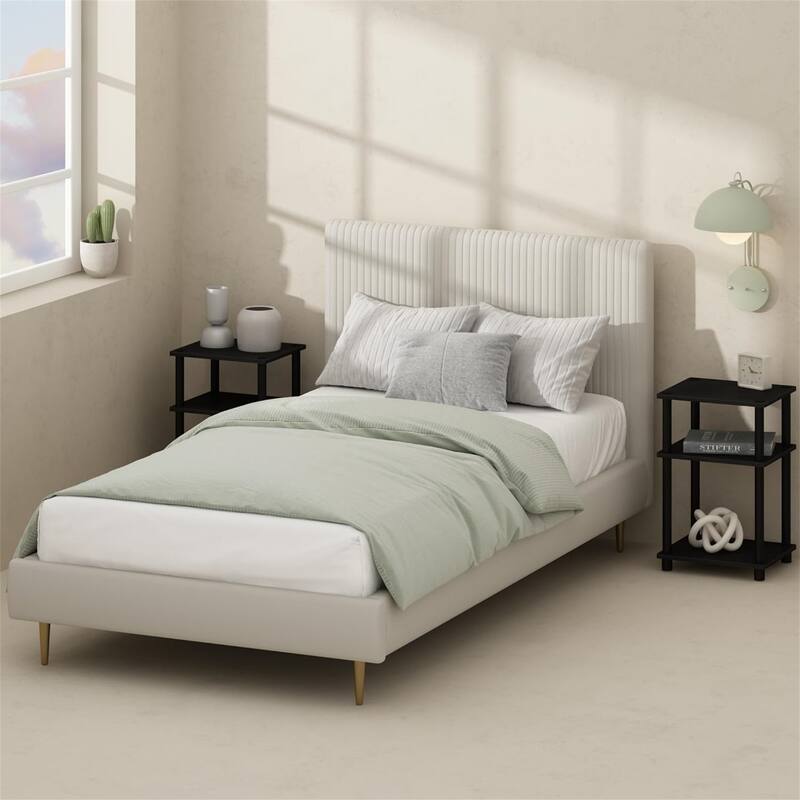 3 Tier Swivel Tube Open Storage Nightstand