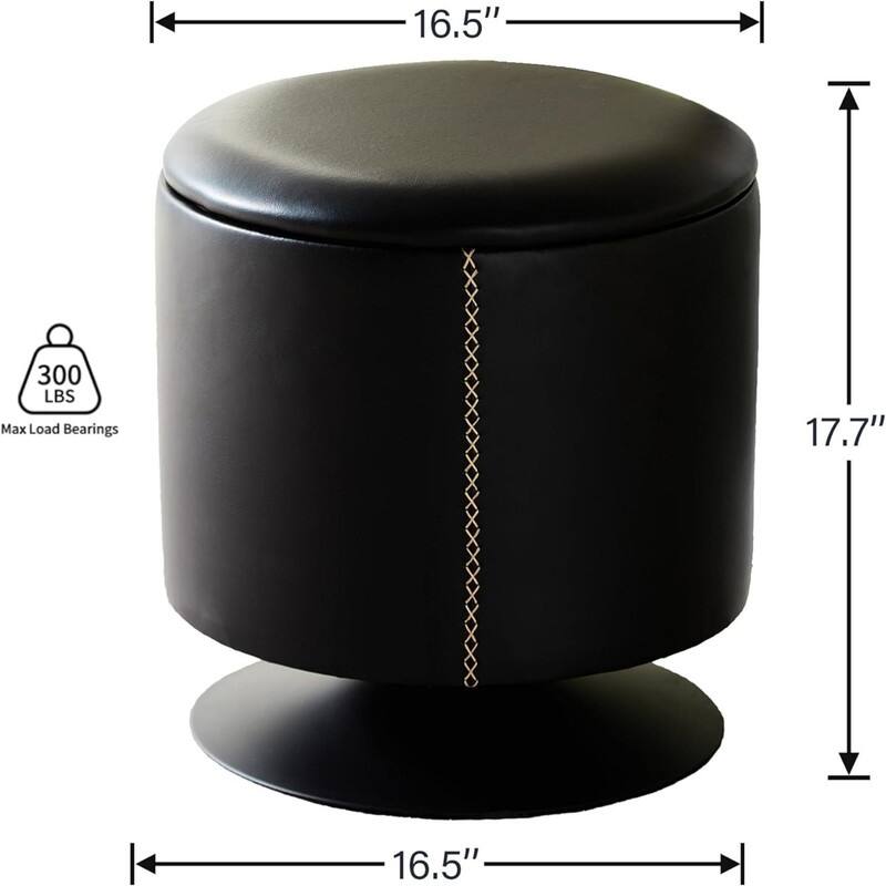 Faux Leather Ottoman Foot Rest(16.5" Wx18 H)